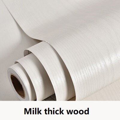 PVC Door Sticker Vinyl Contact Paper Self adhesive Wallpaper for Kitchen Cabinet Waterproof Shelf Liner Home Decor Wall Stickers: Milk thick wood