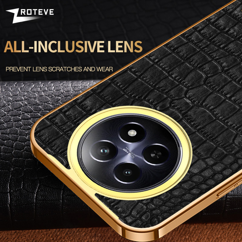 For Realme12 Pro+ Case Zroteve Plating Silicone Crocodile Leather Cover For OPPO Realme 12 Pro Plus 12x Realme12x 5G Phone Cases