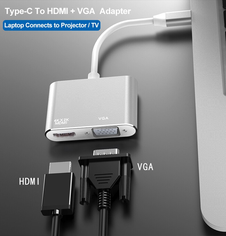 Type C To HDMI VGA PD