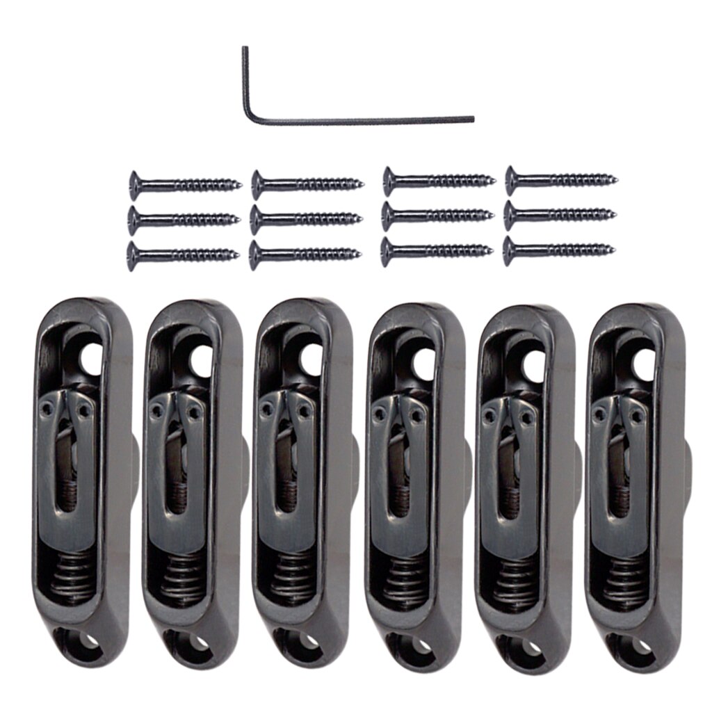 Juego de 6 uds. De silletas de puente individuales para guitarra de 6 cuerdas: Black