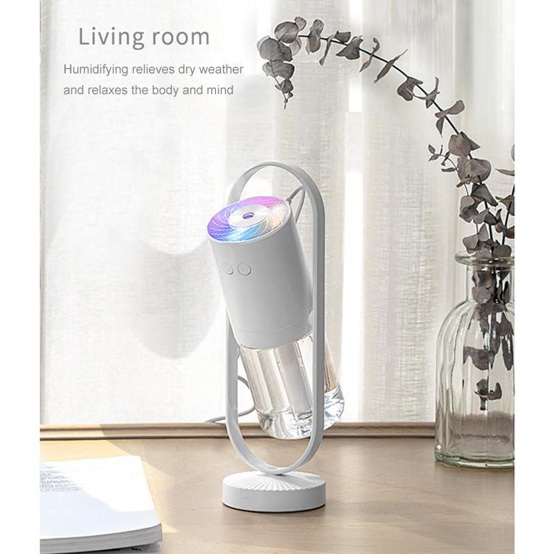 Air Humidifier 200ml Mist Air Purifier 360 Degree Rotary 7 Color Lights Home Office