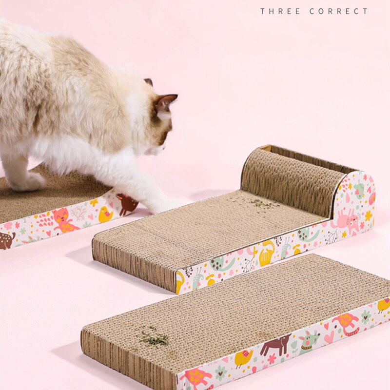 Corrugated Cat Scratch Board Pad Grinding Nails Interactive Protecting Furniture Cat Toy Large Size Cat Scratcher Toy Cardboard