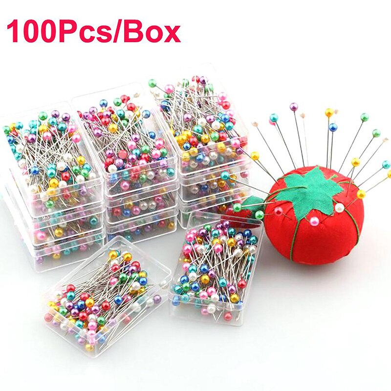 100Pcs Ball Head Push Pins Rechte Quilten Pins Voor Dressmaking Pins Sieraden Decor Diy Naaien Positie Marker Naald Gereedschap