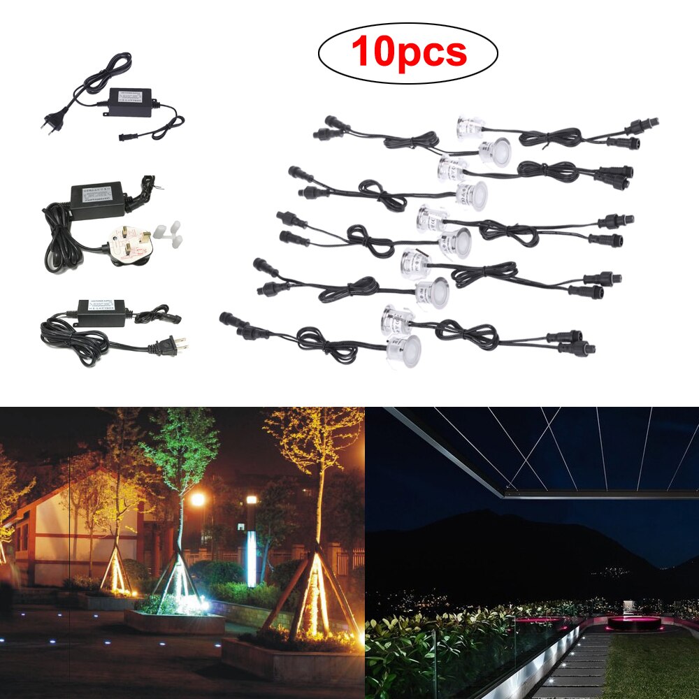 10PCS 32mm LEDs Lights 0.6W 500LM Small Recessed In-ground Underground IP67 Waterproof Outdoor Pathway Floors Decorations Lamp