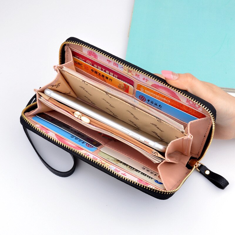 Women Female Purse Wallet Female PU Leather Long Wallet Purse Black / Red / Blue / Green / Gray Famous Brand