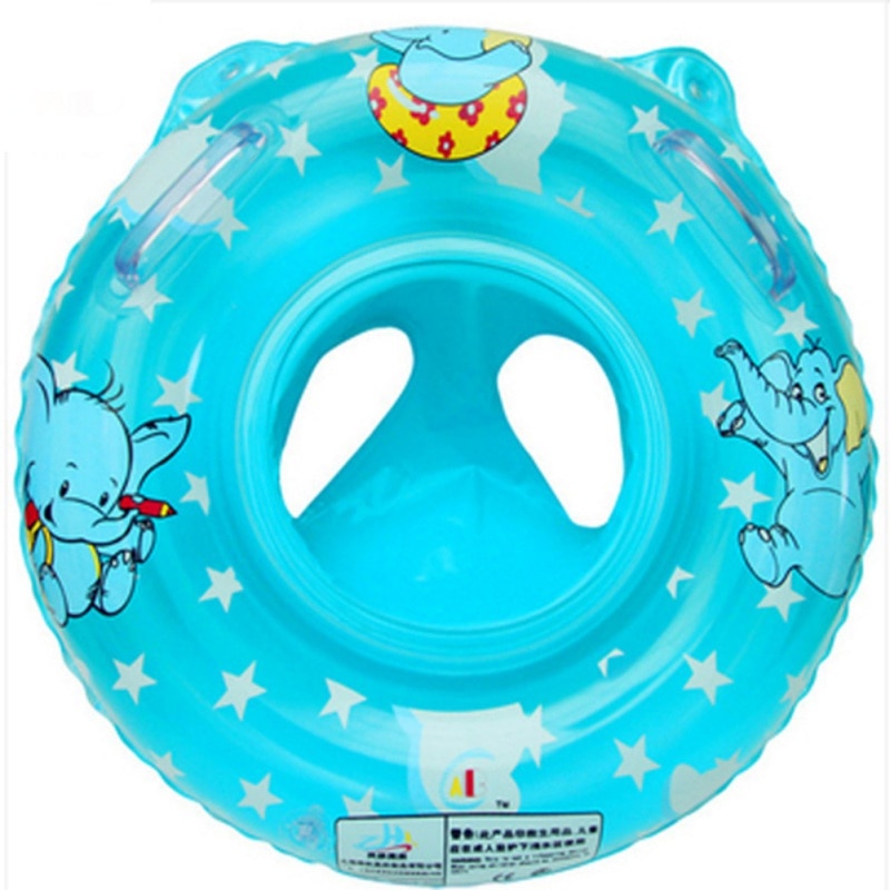 Baby Bath Toys Environmentally Thickened Handle Swimming Lifebuoy Elephant Pattern Baby Swimming Seat