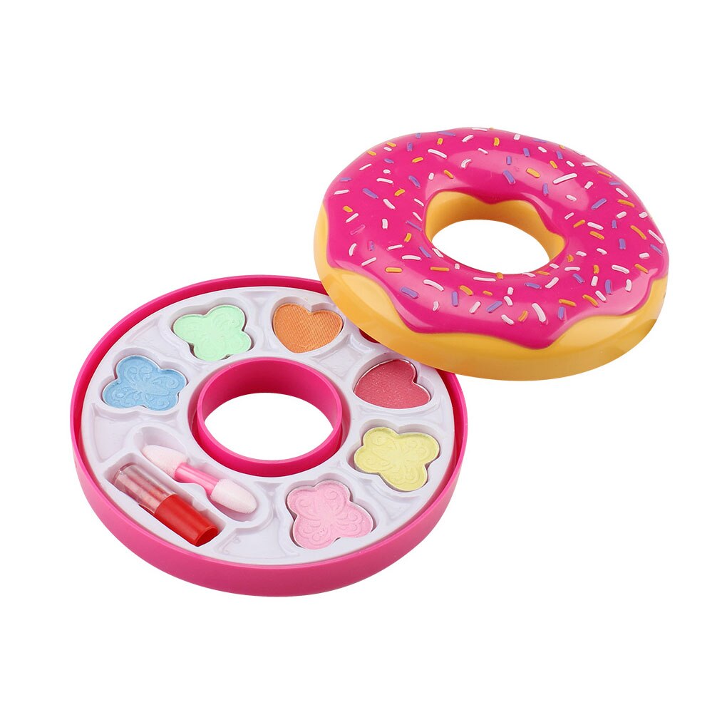 Kids Spinning Donut Doos Water Oplosbare Onschadelijk Cosmetische Set Ontwikkelen Intelligentie Meisje Pretend Make-Up Kit