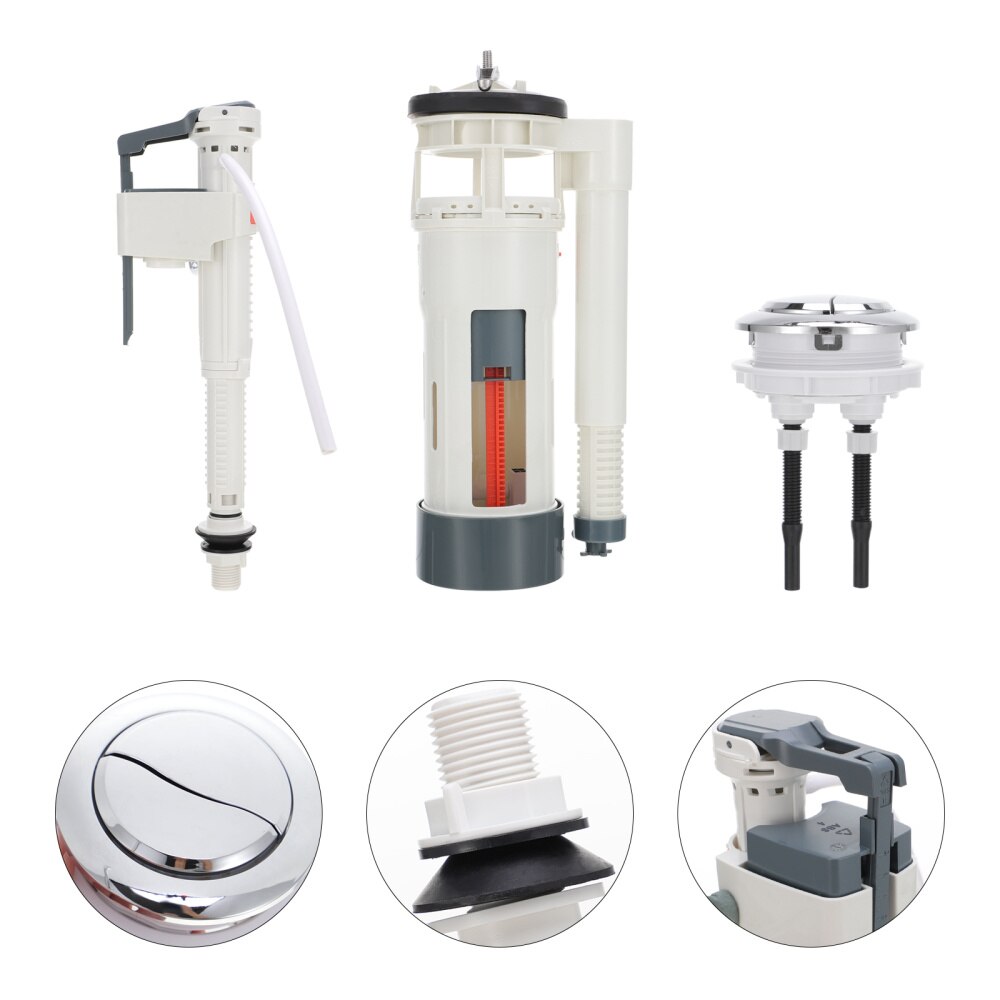 1 Set Durable Toilet Flush Repair Kit with Button Toilet Tank fitting: Default Title