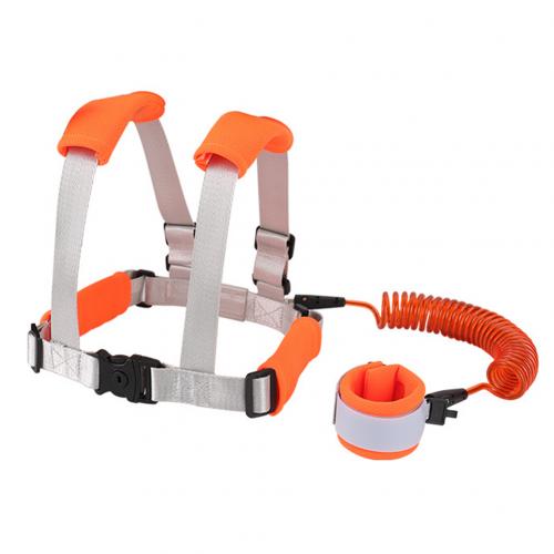 1.5m ajustável crianças cinto de segurança arnês de pulso criança trela anti-lost link crianças andando assistente bebê walker pulseira: Laranja