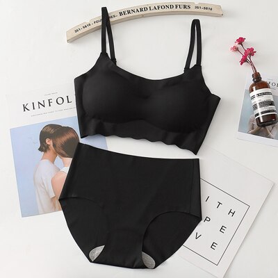 Sømløs bh-sæt til kvinder undertøj push-up lingeri sæt trådfri bh og trusser sæt plus størrelse sml xl størrelse intimates
