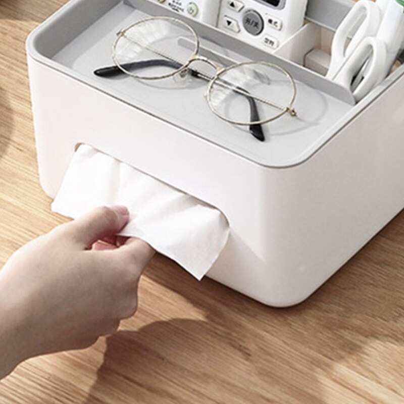 Multifunctional Tissue Box Pumping Paper Storage Holder Case Napkin Container Desktop Organizer Home Decoration