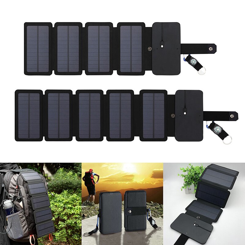 Emergency Solar Panel Foldable Outdoor Solar Charger for Phone Battery Travel Hiking Camping USB Portable Power Cell Charger
