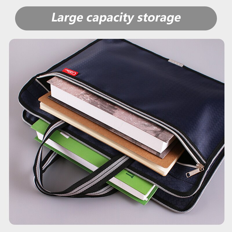 Portable Briefcase A4 File Oxford Cloth Three-dimensional Briefcase Office Meeting Multifunctional Laptop Bag Waterproof