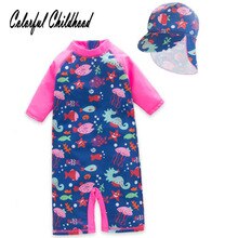Cartoon dinosaurus afdrukken meisjes badpak korte mouw kids bikini een stukken jumpsuit peuter baby badpak 3-7Yrs