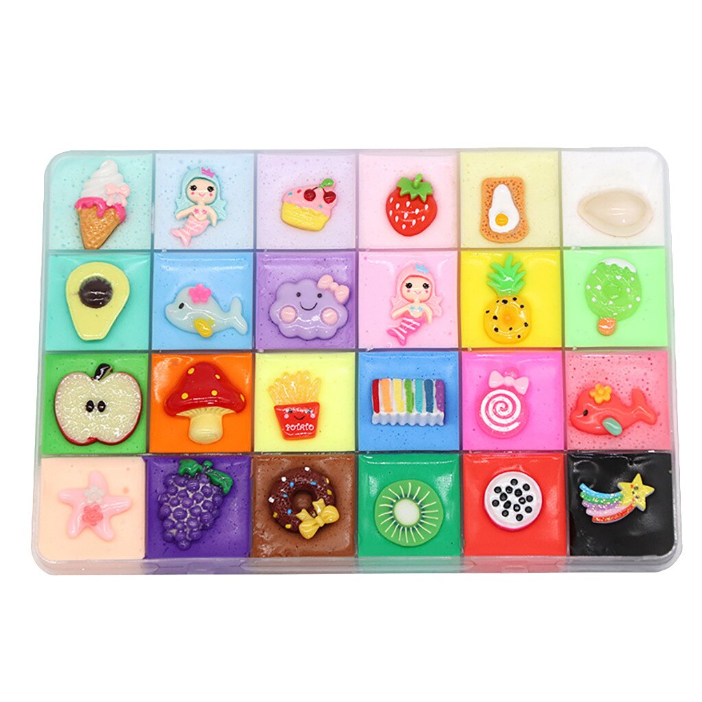Arcilla de plastilina para niños, suministros de masa viscosa de algodón en nube de 24 colores, suave y no pegajoso, alivio del estrés, 500ml