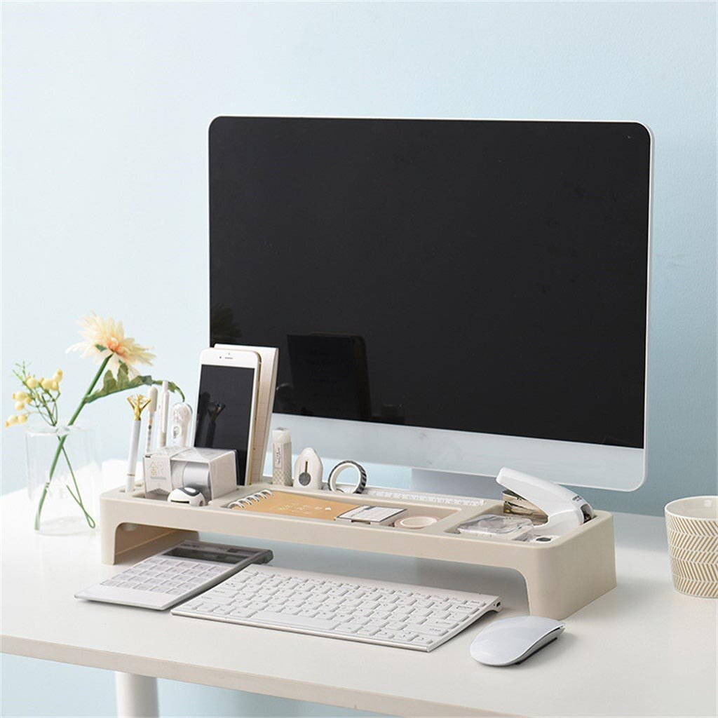 Office Storage Rack Desk Organizer Table Stationery Holder Desktop Organizer for Computer/Keyboard/Textbooks/Pad/Phone Organizer