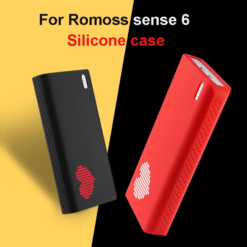 Siliconen Case Voor Romoss Sense 6 Power Bank Zachte Siliconen Anti-Collision Anti-Slip Cover Romoss Sense 6 case Waterdicht