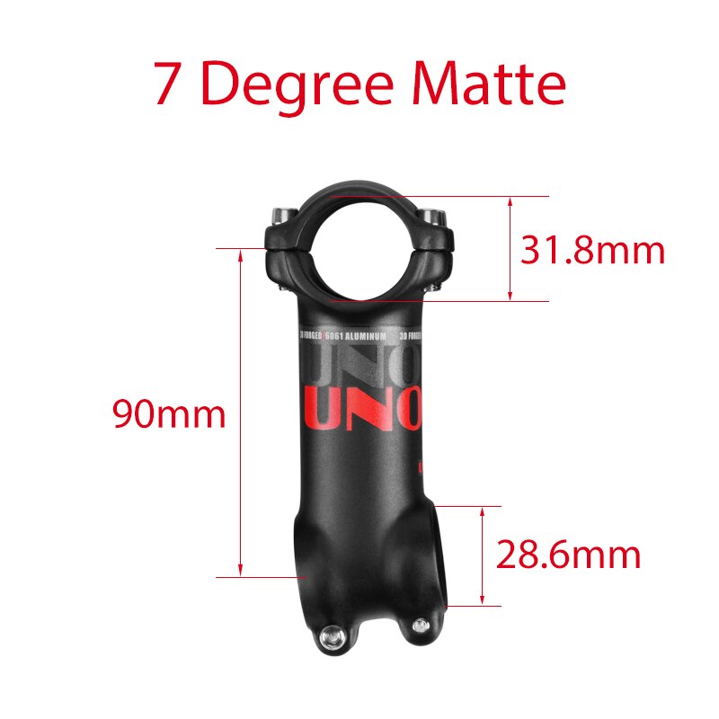 7Degree UNO Bicycle Stem Mountain Road Bike Stem Ultralight Stem 31.8mm Handlebar Stem 60 70 80 90 100 110 120 130mm Bike Stem: 31.8x90mm 7 red
