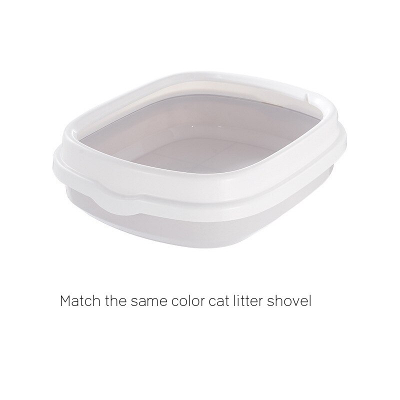 Pet Toilet Bedpan Anti Splash Cats Litter Box Cat Dog Tray With Scoop Kitten Dog Clean Toilette Home Plastic Sand Box Supplies: light grey / L(55.5x45x16.5)