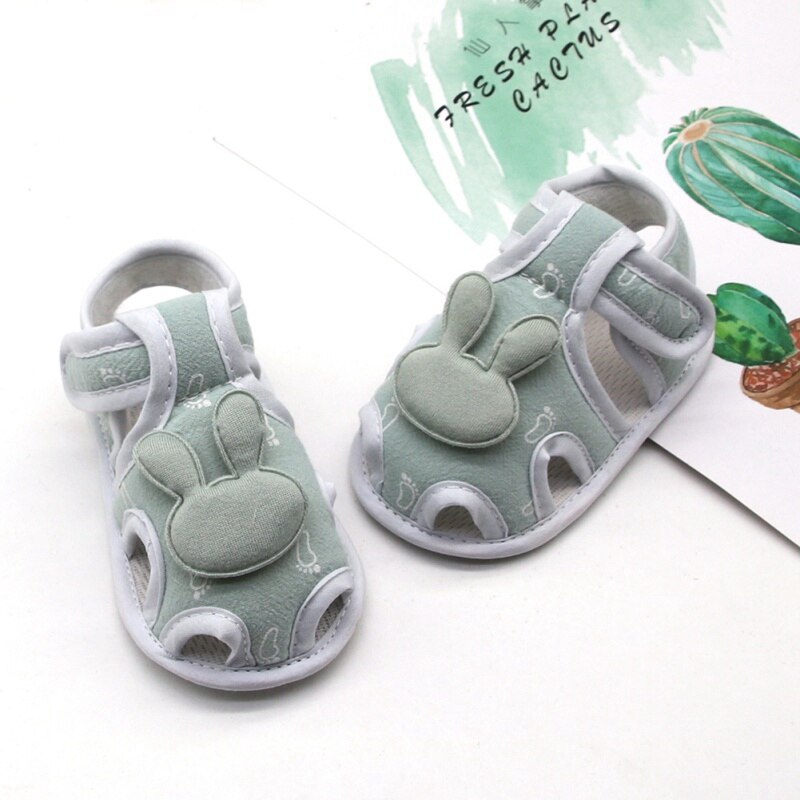 Zomer babyschoentjes babymeisje holle zachte zool prinses wiegschoentjes konijnenpatroon prewalkers