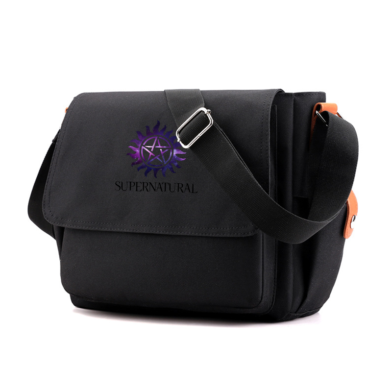 Supernatural Casual Messenger Bag School Shoulder Bag For Students Children Teenager Vintage Canvas Crossbody Bag: army green