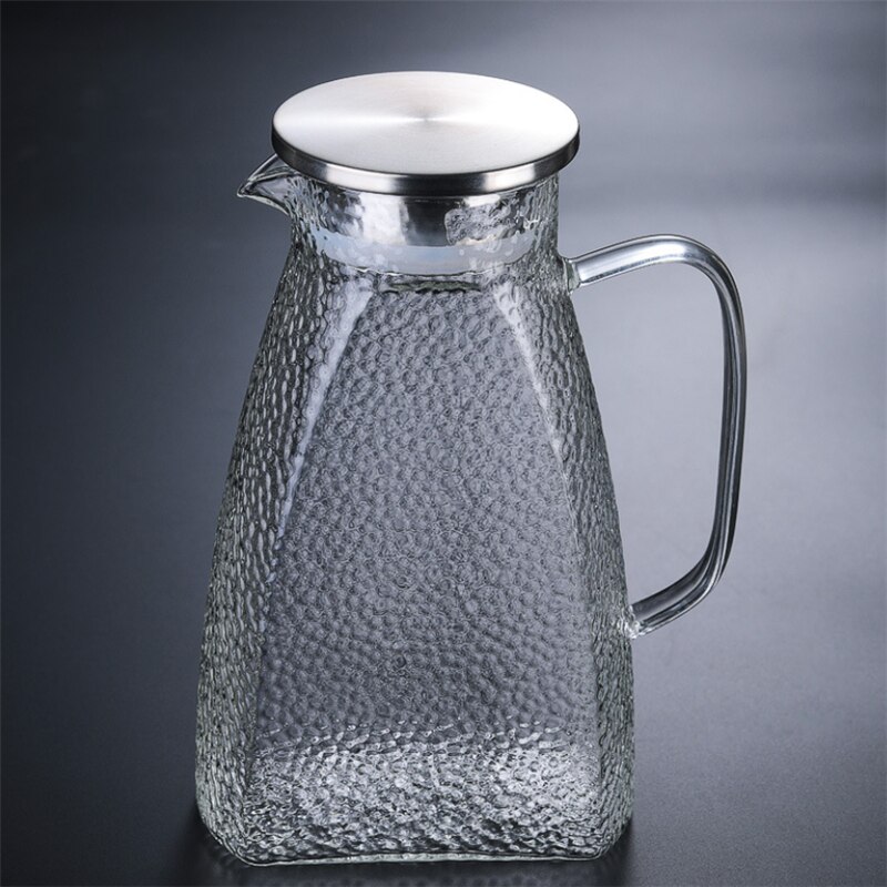 Przezroczysty szklany pojemnik na zimne napoje o dużej pojemności odporny na ciepło sok dzbanek robić mleka lodówka fajna butelka wody Drinkware 1500ML: C