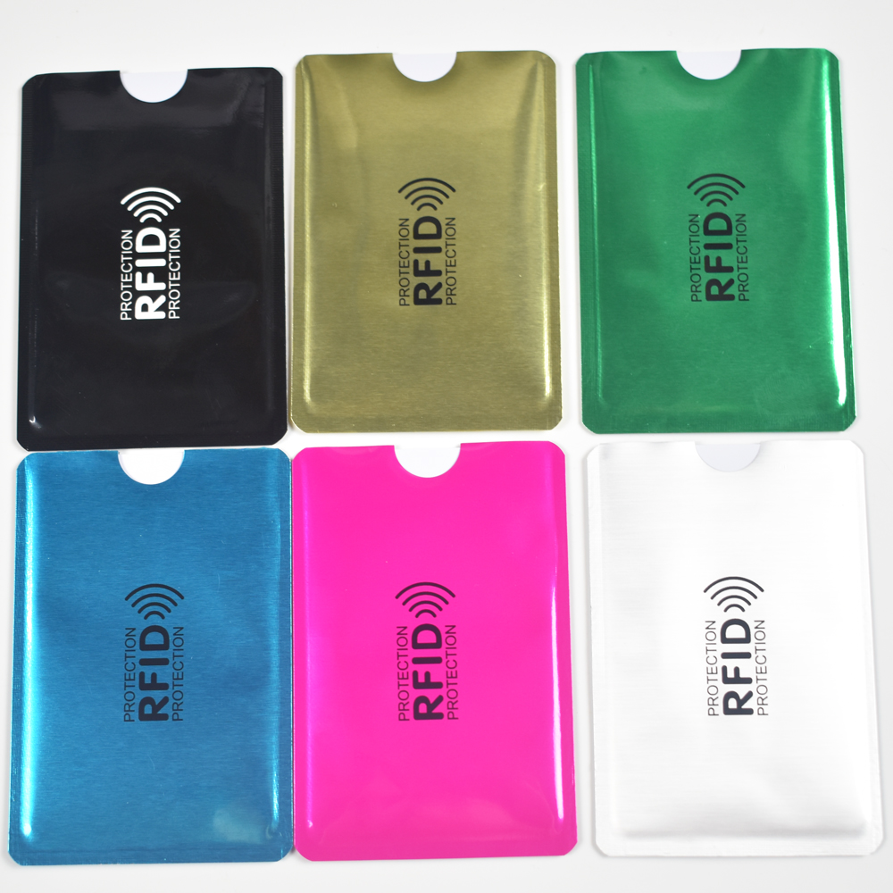 Manchon pour cartes Rfid anti-balayage, 6.3x9.1cm, 1 pièce/lot, blocage des cartes bancaires de Protection, porte-cartes de crédit en Aluminium