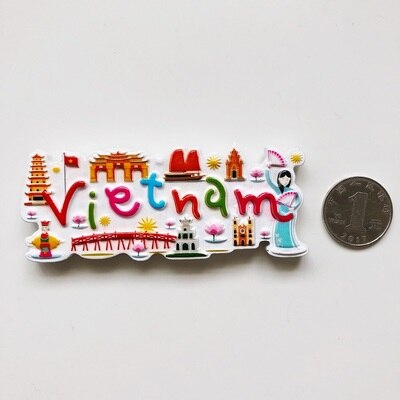 BABELEMI Vietnam India Japan Korea North Korea Fridge Magnets 3D Refrigerator Magnet Sticker Travel Souvenir Kitchen Decoration: Green