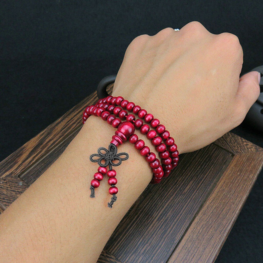 Männer Frauen Natürliche 6mm Natürliche Sandelholz 108 Kleine Blatt Rosenholz Holz Perlen Armbinde Schmuck Zubehör Schmuck D27 #