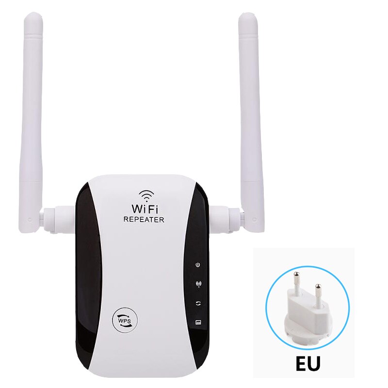 300mbps sem fio wifi repetidor extensor de alcance impulsionador ue/eua/uk plug + 2x antenas: With EU adapter