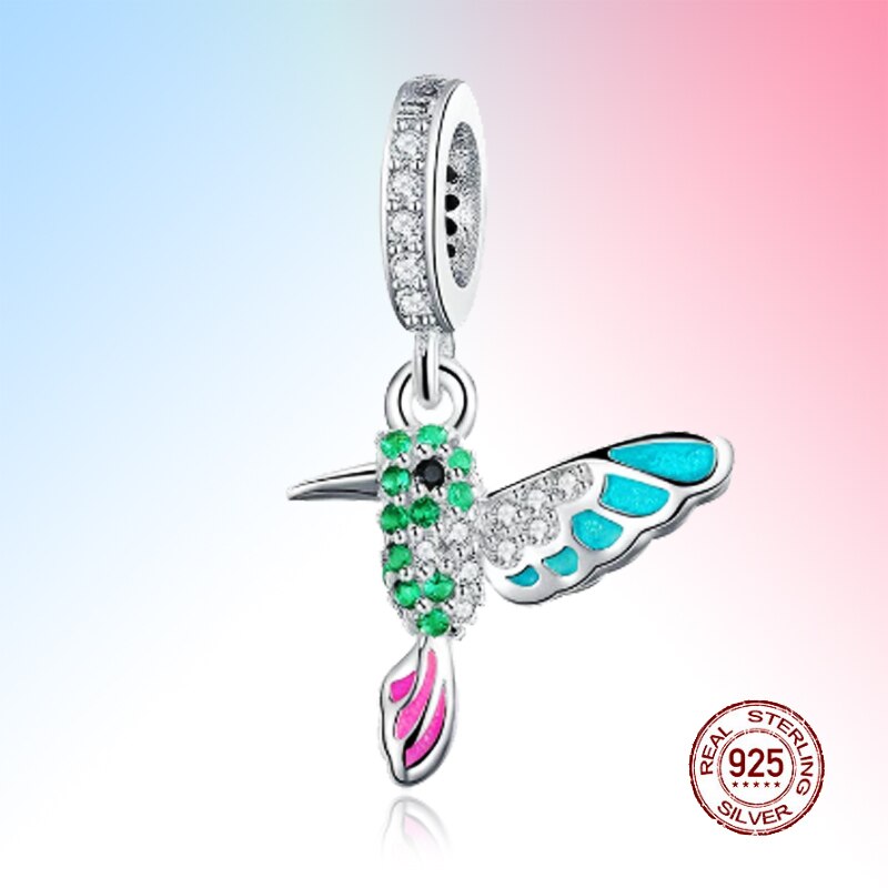 chihuahua placki delfin sowa karp żółw koliber żyrafa urok emaliowane koraliki 925 srebro oryginalny patelnia bransoletka panie DIY bijoux: WT1300