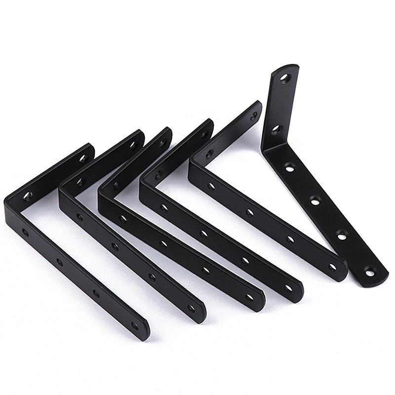Thickened L-Shaped Corner Brackets 90 Degree Shelf Bracket Connector Iron Angle Code Hardware Tool Steel Corner Brace Hardware