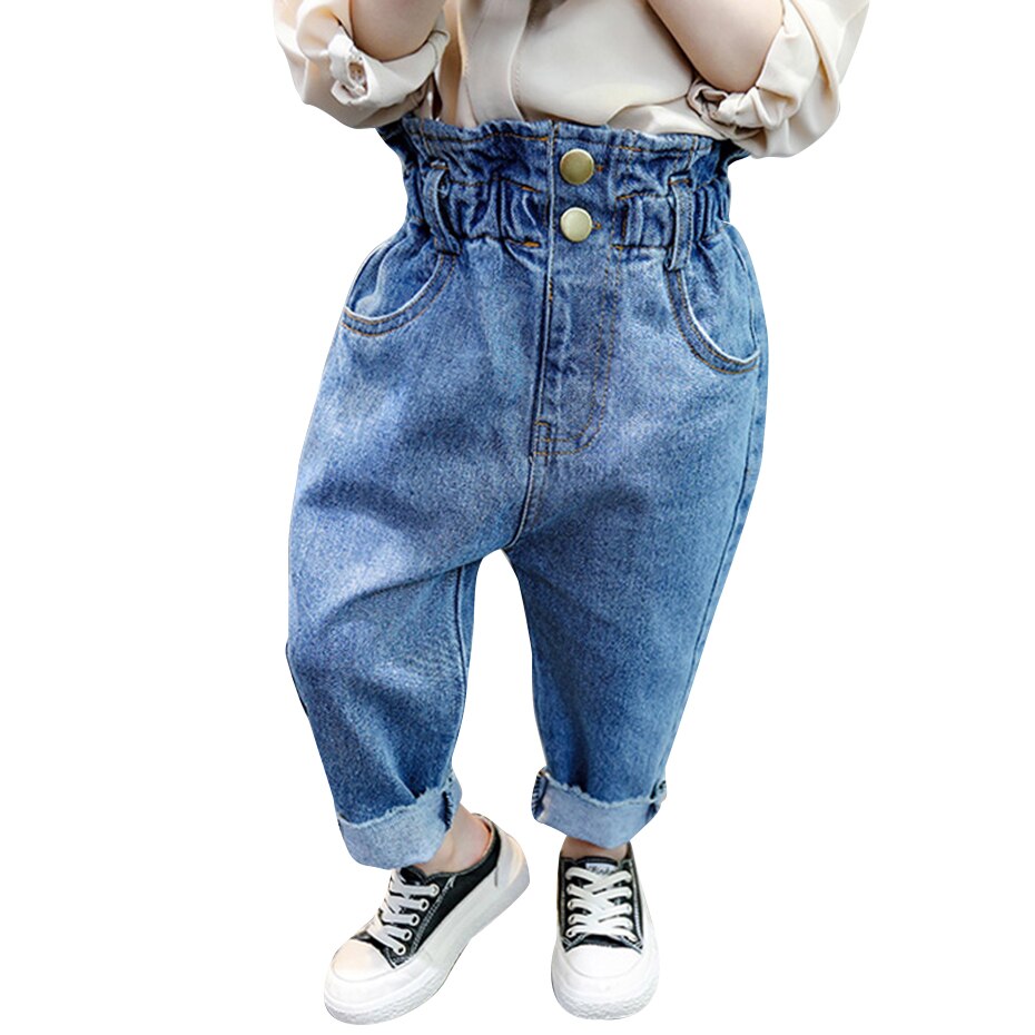Baby Girl Jeans Autumn Kids Girl Jeans High Waist Children's Jeans Casual Style Children's Clothing
