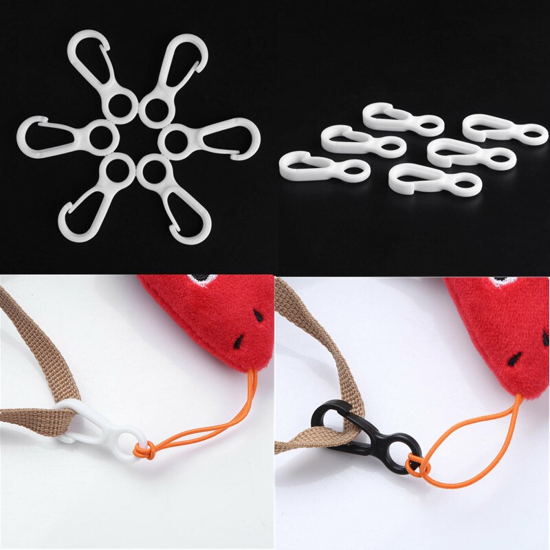 100 stk plast liten flaggstang klips kroker flaggstang feste karabinkrok liten camping spenne bagasje vesker tilbehør