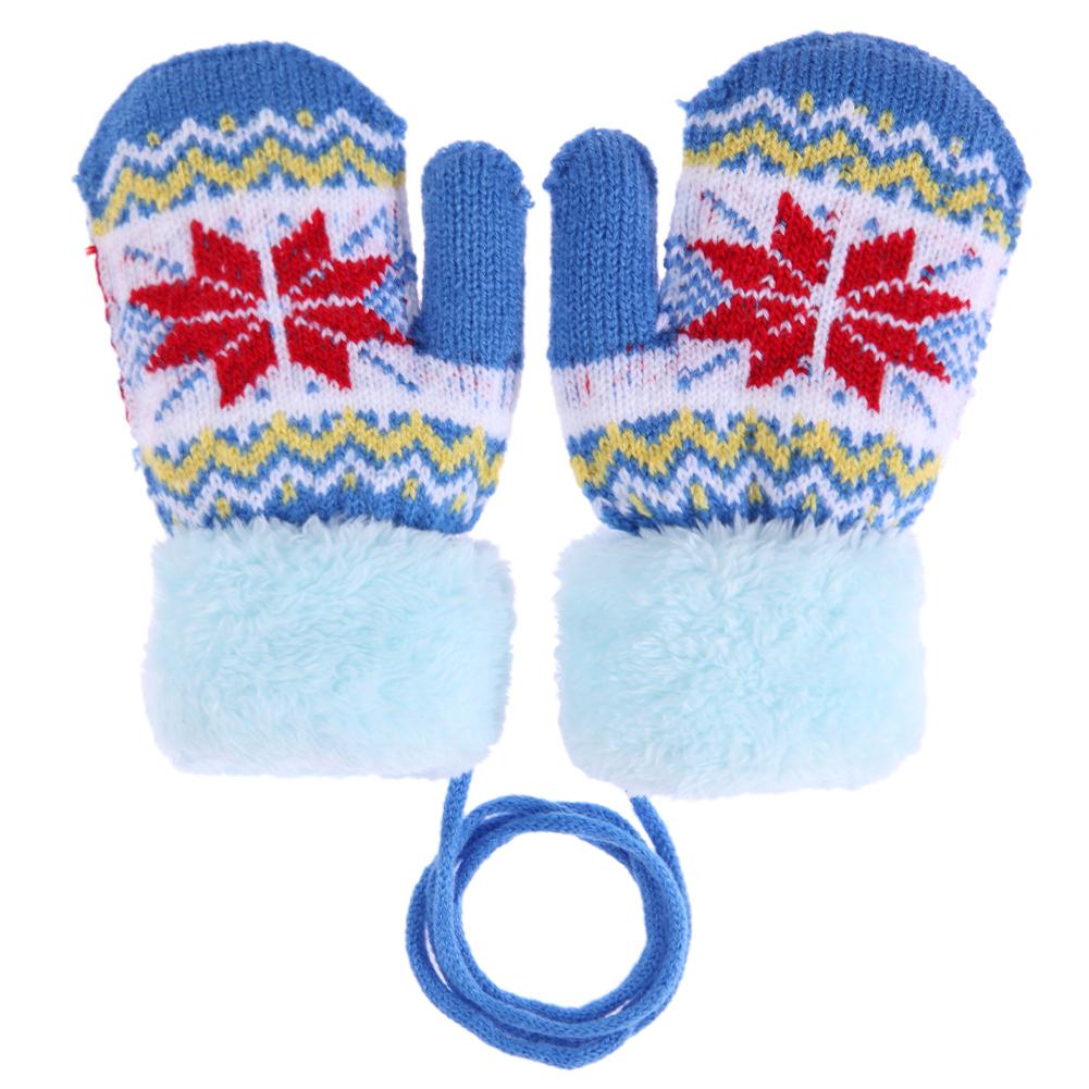 Winter Warme Baby freundlicher Handschuhe Gestrickte Elastische Verdickt Ski lässig Fäustlinge Handschuhe für freundlicher Mädchen Jungen Halten Hand warm: himmel blau