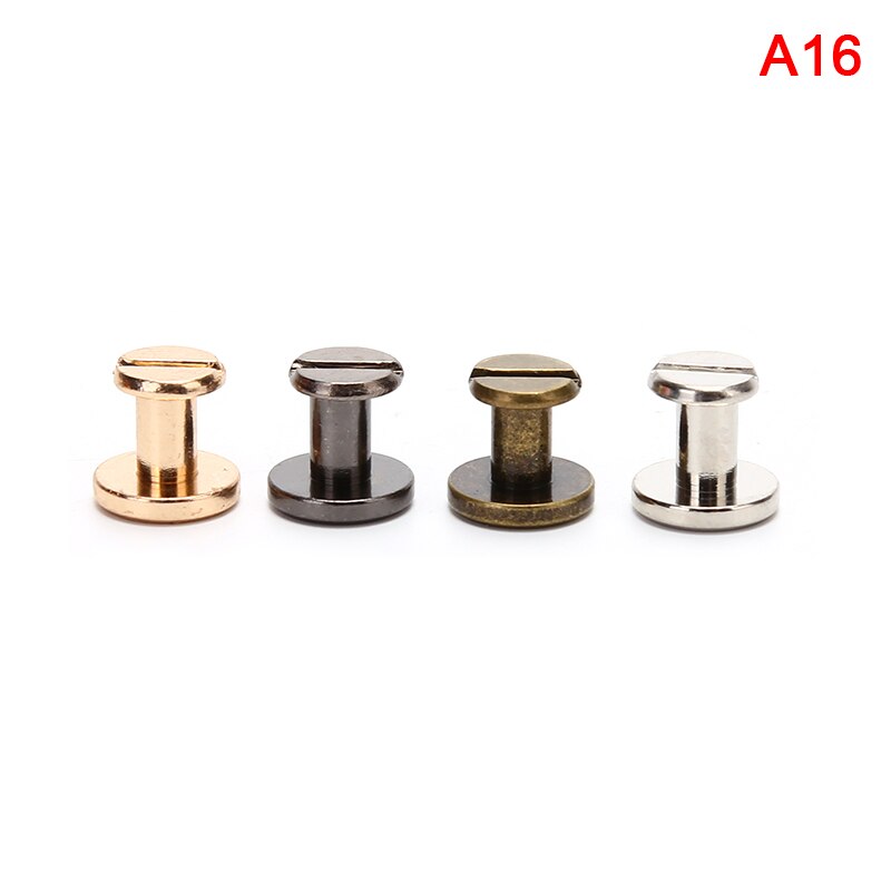 10 pièces 5mm/6.5mm/8mm bagages en cuir métal artisanat solide vis clou Rivet Double tête incurvée ceinture/sangle Rivets livre vis à: 16