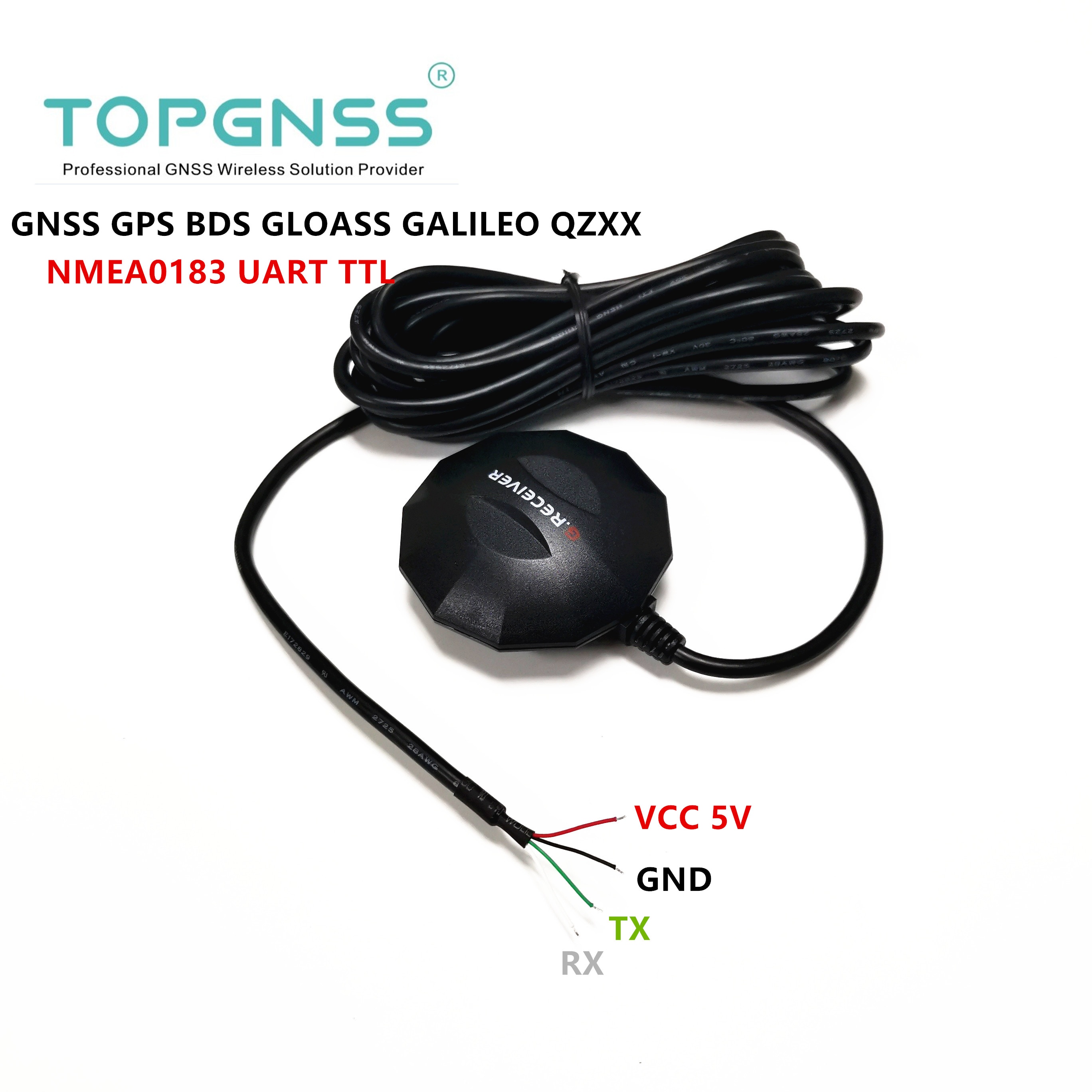Waterproof IP67 5V UART TTL level DIY connetor Beidou GPS GLONASS receiver antenna NMEA0183