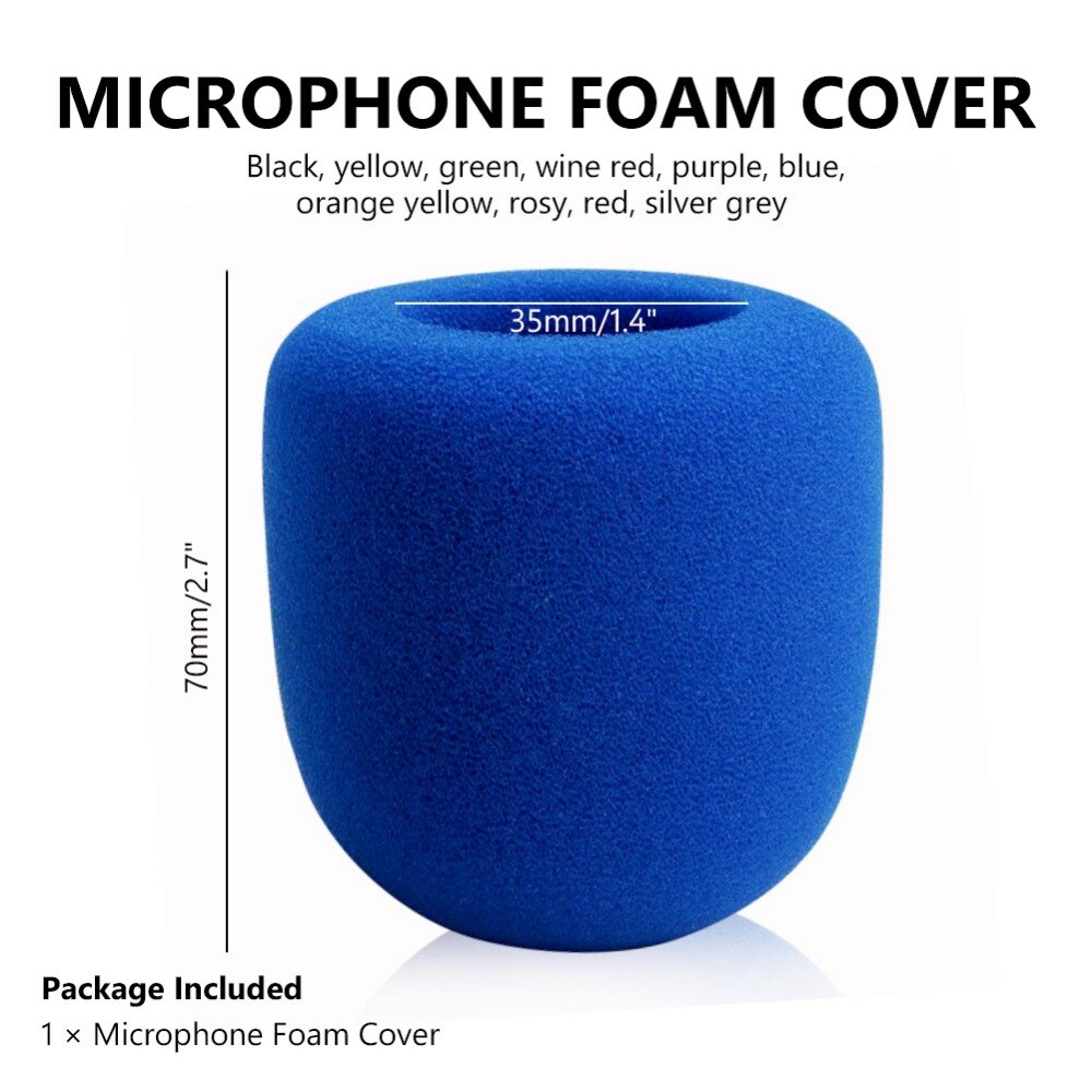 8pcs/lot 8 Colours 7x3.5cm Microphone Foam Cover Handheld Stage Ball Shape Microphone Windscreen Foam Mic Cover Karaoke DJ