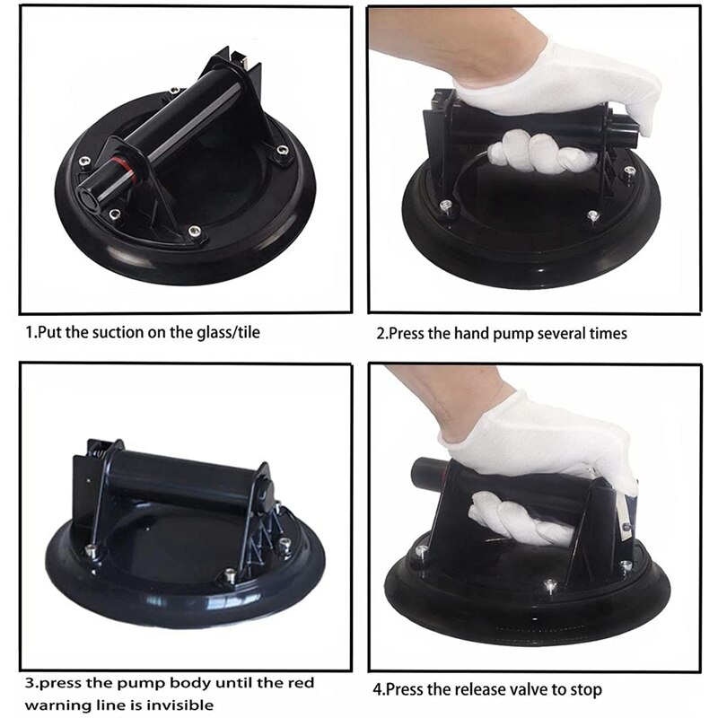 Glas Zuignap, Voor Graniet &amp; Glas Tillen Venster Vervanging, 8Inch Industriële Vacuüm Zuignap Glas Lifter