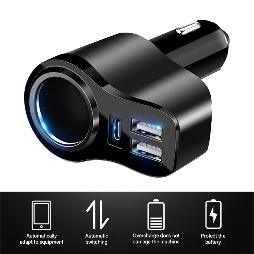 Mini cargador portátil para coche, mechero de carga rápida ABS, adaptador USB de velocidad rápida, divisor de enchufe, conector de Cable de doble puerto