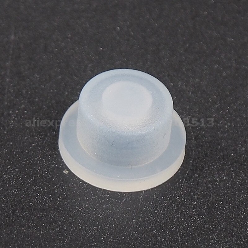 10mm( d ) x 8mm( h) silikone bagklap til led lommelygte  - 10 stk: Gennemsigtig