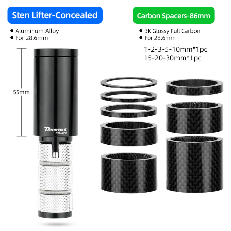 Bicycle Handlebar Stem Extender for Glossy Carbon Fiber Alloy Steel Fork MTB Road BMX Bicycle Fork Hidden Riser Adapter: Burgundy