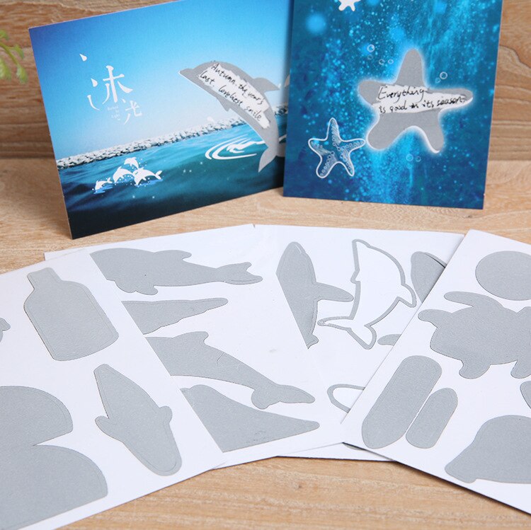 20 Pcs/lot Starry Night Scratch Postcard Cute Dolphin Hidden Message Card Merry Christmas Postcard Card Love Card