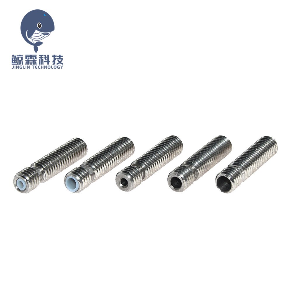 5Pcs Extruder 3D V5 HeatBreak Hotend Keel Voor 1.75/3.0mm Filament Alle-Metalen/Met PTFE rvs Voeden Buis Printer
