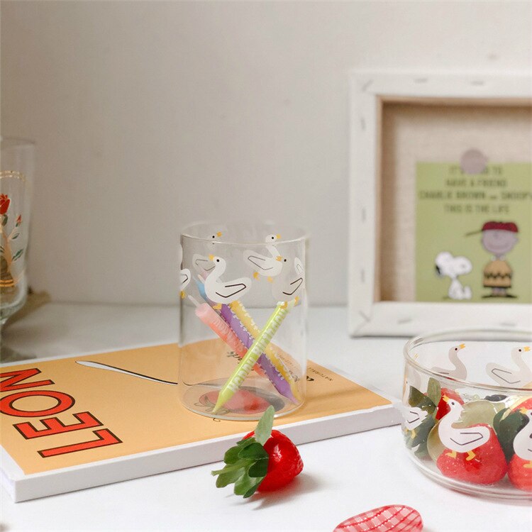 Koreanische Ente Glas Glas Schüssel Wärme Beständig Milch Saft Kaffee Tasse Nachtisch Obst Salat Schüssel