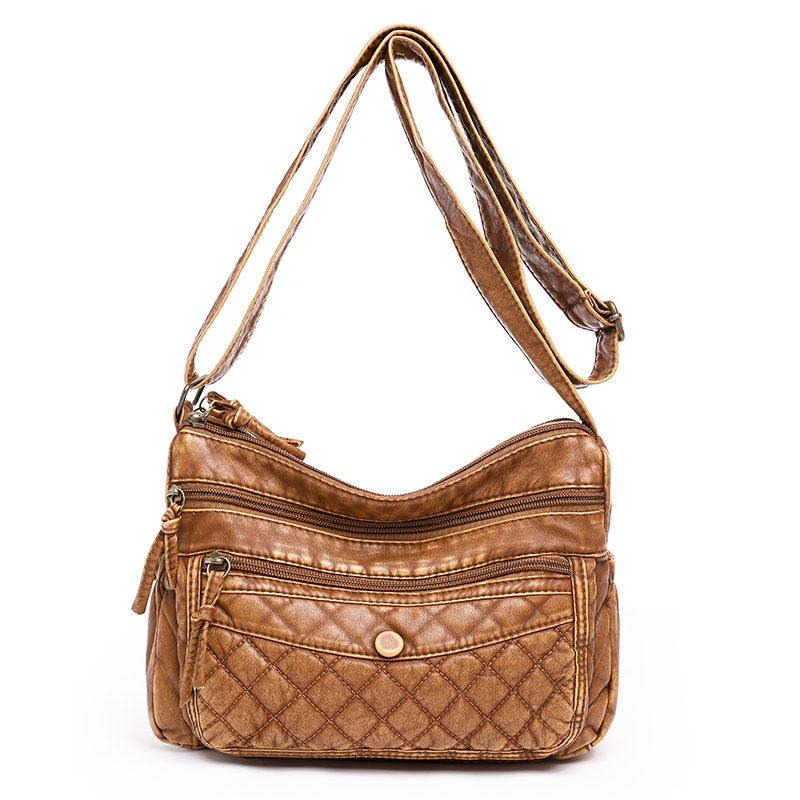 Sac à Main Vintage Femme En Simili Cuir PU Souple - Grand Format 40x25x15 Cm - Bandoulière Réglable, Multiples Poches
