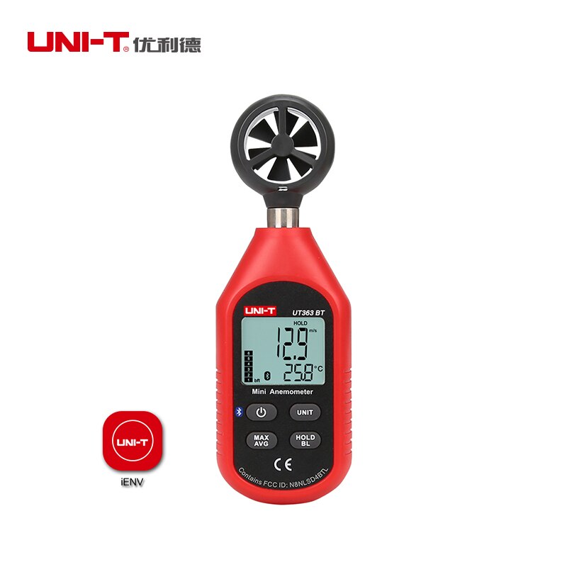 UNI-T UT363BT Mini Digital bluetooth Anemometer Pocket size Digital wind speed tester and Thermometer Upgraded from UT363