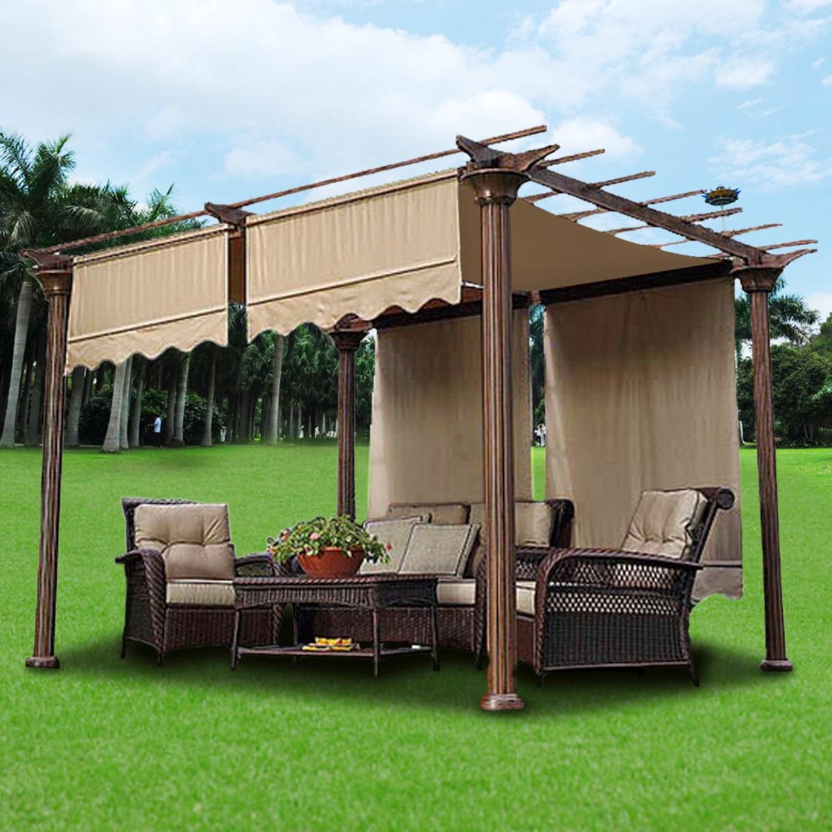 Cubierta para el sol de 4,72x1,2 m, 2 uds., juego de dosel para acampar al aire libre, cubierta para el jardín, refugio para el sol, impermeable, poliéster, toldo tejido de repuesto
