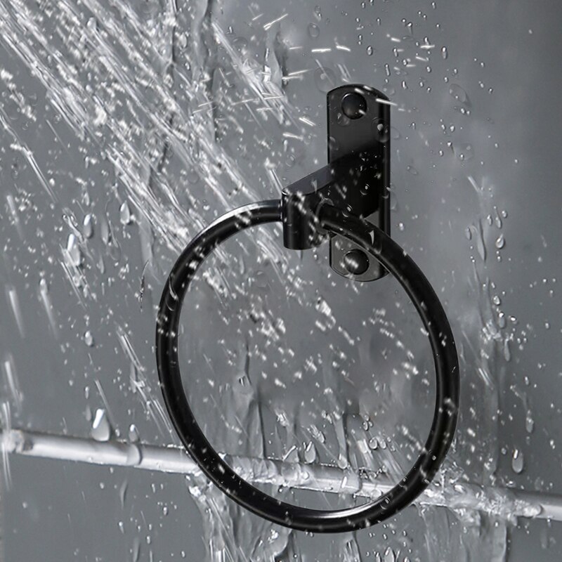 1Pcs Handdoek Ring Haak Ronde Handdoekring Ruimte Aluminium Handdoek Houder Handdoek Ring Badhanddoek Badkamer Ring pull Ring