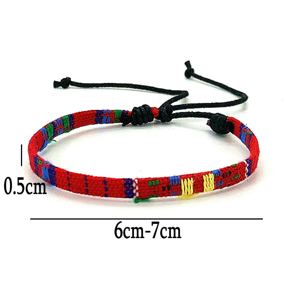 Nueva pulsera de amistad de tela tejida Bohemia Vintage europea para mujer, pulsera trenzada étnica de Nepal, de joyería para hombres y mujeres: Oro oscuro